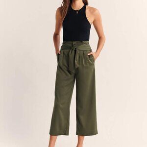 Abercrombie & Fitch Satin Olive Pants